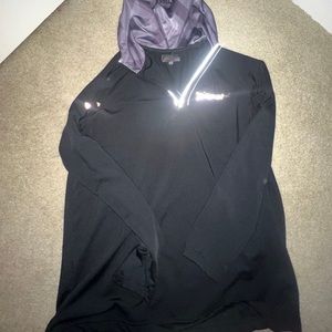 Black OTF pullover jacket with hood